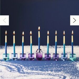 NIB Anthropologie Cut Glass Hanukkah Menorah